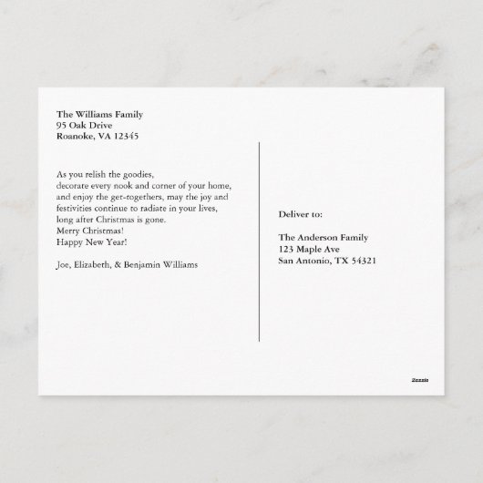 クリスマスの緑の草木のカスタムの写真 シーズンポストカード (裏面)