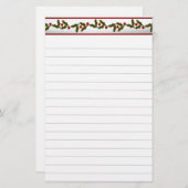 クリスマスの緑の草木はラインと縁どります 便箋 (正面/裏面)