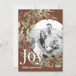 クリスマスの緑の輪の写真の喜び