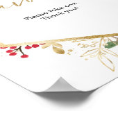 クリスマスの緑の金ゴールド赤い赤い赤いシャワーの好意 ポスター (角)