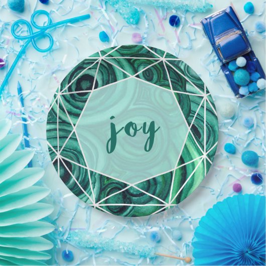 クリスマスの緑のGeode |の喜び ペーパープレート (パーティー)