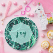 クリスマスの緑のGeode |の喜び ペーパープレート (パーティー)