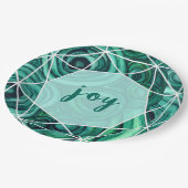 クリスマスの緑のGeode |の喜び ペーパープレート (アングル)