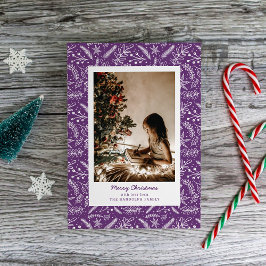 クリスマスの緑独身のの縦写真（プラム） シーズンカード