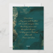 クリスマスの緑、ボーブル、金ゴールドエフェクトフレーム シーズンカード (裏面)