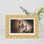 クリスマスの緑(金ゴールド)横向き写真 シーズンカード (スタンド正面)