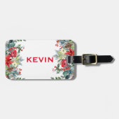 クリスマスの縁ど花 ラゲッジタグ (正面横)