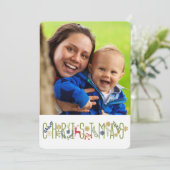 クリスマスの縦型写真カード 招待状 (スタンド正面)