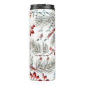 クリスマスの縫い目のないパターン、(鳥)ショウジョウコウカンチョウ鳥、赤いビー タンブラー (裏面)