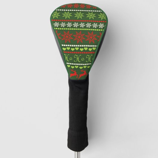 クリスマスの繰り返しパターン ゴルフヘッドカバー (正面)
