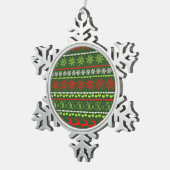 クリスマスの繰り返しパターン スノーフレークピューターオーナメント (右)