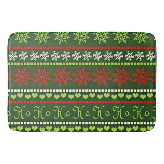 クリスマスの繰り返しパターン バスマット (正面)