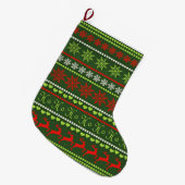 クリスマスの繰り返しパターン ラージクリスマスストッキング (正面 (吊り時))