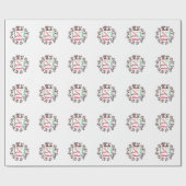 クリスマスの繰り返し名のパーソナライズされたファミリ ラッピングペーパー (フラット)