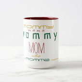 クリスマスの繰り返し名パーソナライズされたのコーヒーマグ ツートーンマグカップ (中央)