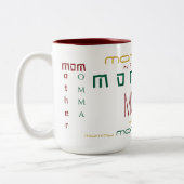 クリスマスの繰り返し名パーソナライズされたのコーヒーマグ ツートーンマグカップ (左)