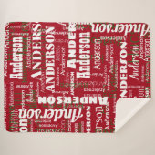 クリスマスの繰り返し名（赤）白（緑） シェルパブランケット (正面(横))