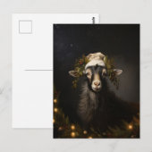 クリスマスの羊のイルミネーション ポストカード (正面/裏面)
