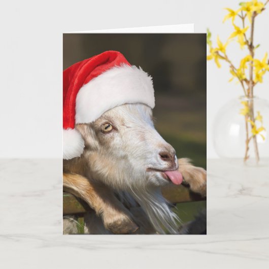 クリスマスの羊 カード (黄色い花)