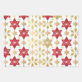 クリスマスの美しいグリッターパターン ラッピングペーパーシート (正面3)