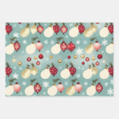 クリスマスの美しいグリッターパターン ラッピングペーパーシート (正面2)