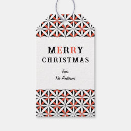 クリスマスの美しいスノーフレーク星模様CC1281 ギフトタグ