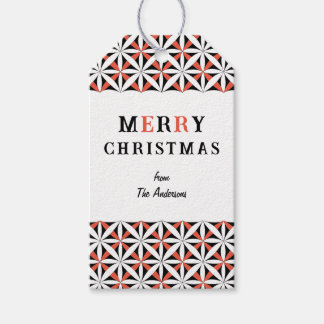 クリスマスの美しいスノーフレーク星模様CC1281 ギフトタグ