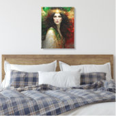 クリスマスの美しい女性の心 キャンバスプリント (インサイチュ (寝室))