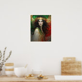 クリスマスの美しい女性の心 ポスター (キッチン)