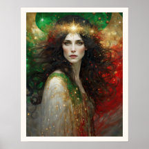 クリスマスの美しい女性の心