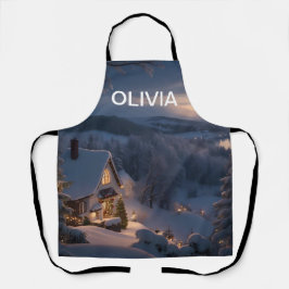 クリスマスの美しい景色 エプロン