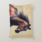 クリスマスの美しい茶色の馬 アクセントクッション (正面(垂直))