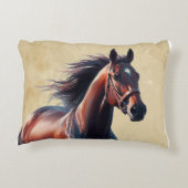 クリスマスの美しい茶色の馬 アクセントクッション (裏面)