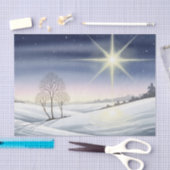 クリスマスの聖なる雪景色 薄葉紙 (クラフト)