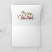 クリスマスの聖夜の穏やかなシーンアート シーズンカード (内部)