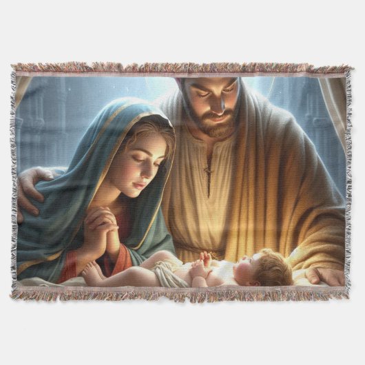 クリスマスの聖家族 スローブランケット (正面)