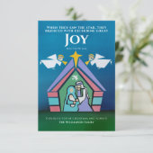 クリスマスの聖書の一節 現代のキリストの降誕図 カード (スタンド正面)