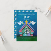 クリスマスの聖書の一節 現代のキリストの降誕図 カード (正面/裏面インサイチュ)