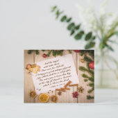 クリスマスの聖書の詩句 ルカ2:10-11 天使は言った シーズンポストカード (スタンド正面)