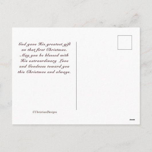 クリスマスの聖書の詩句 ルカ2:10-11 天使は言った シーズンポストカード (裏面)