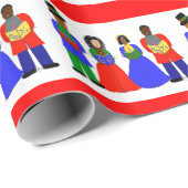 クリスマスの聖歌隊メドレーの赤い包装紙 ラッピングペーパー (ロールコーナー)