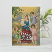 クリスマスの聖母マリアと幼子イエス天使たち シーズンカード (スタンド正面)