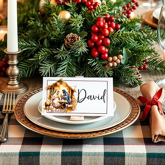 クリスマスの聖誕祭 プレイスカード