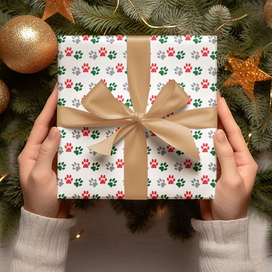 クリスマスの肉球 ラッピングペーパー