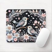 クリスマスの背景に愛鳥 マウスパッド (マウス)