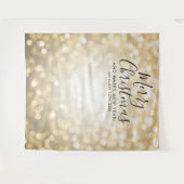 クリスマスの背景 ゴールドのボケライト タペストリー (正面(横))