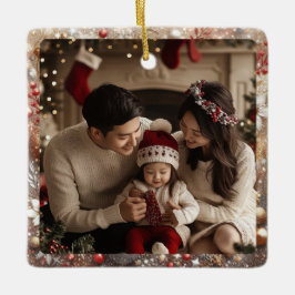 クリスマスの背景 | 家族ミニマルの写真 セラミックオーナメント