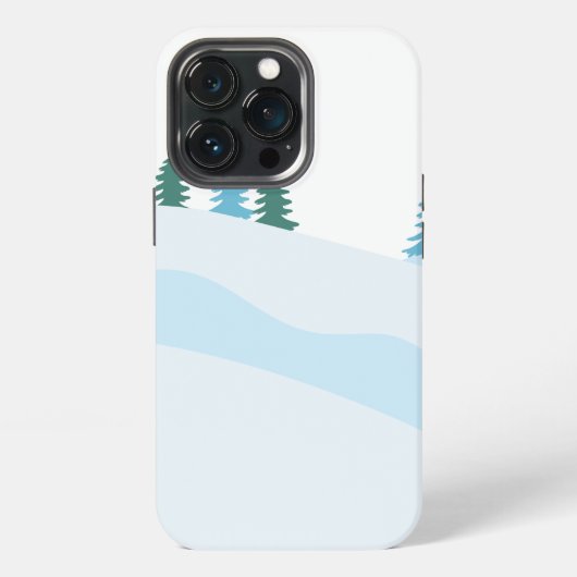 クリスマスの背景 雪の丘 iPhoneケース (裏面)