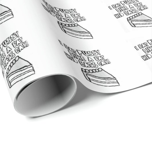 クリスマスの脂肪質の子供のケーキのおもしろいなユーモア ラッピングペーパー (ロールコーナー)