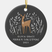 クリスマスの自然トナカイ繊細な1写真 セラミックオーナメント (正面)